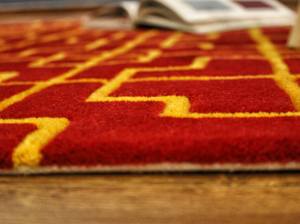 Mẫu thảm indochine màu đỏ lạ tone được sản xuất tại Hàng Kênh